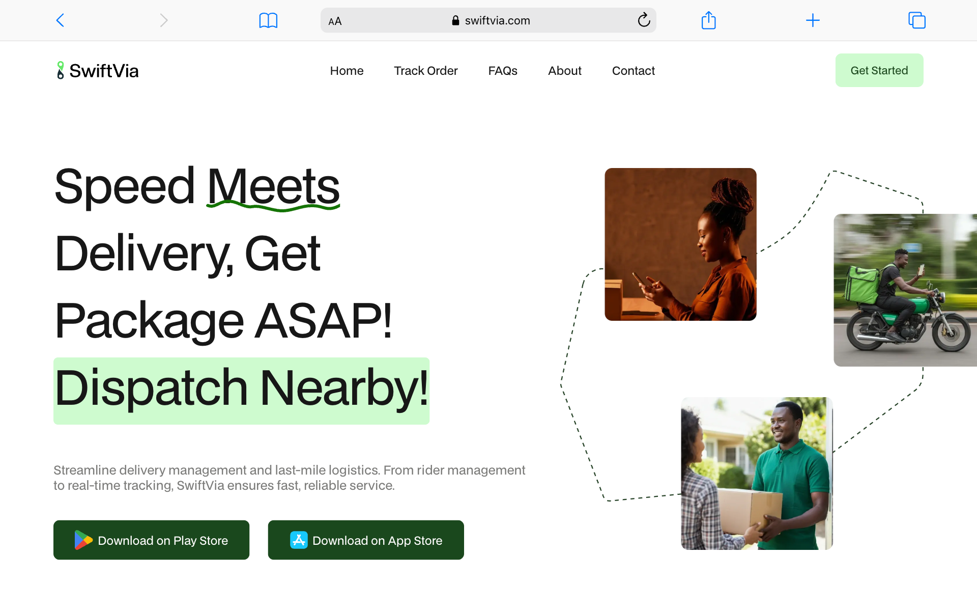 Swiftvia - Landing Page